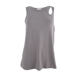 DKNY Women's Shoulder-Cutout Tank Top S, Grey